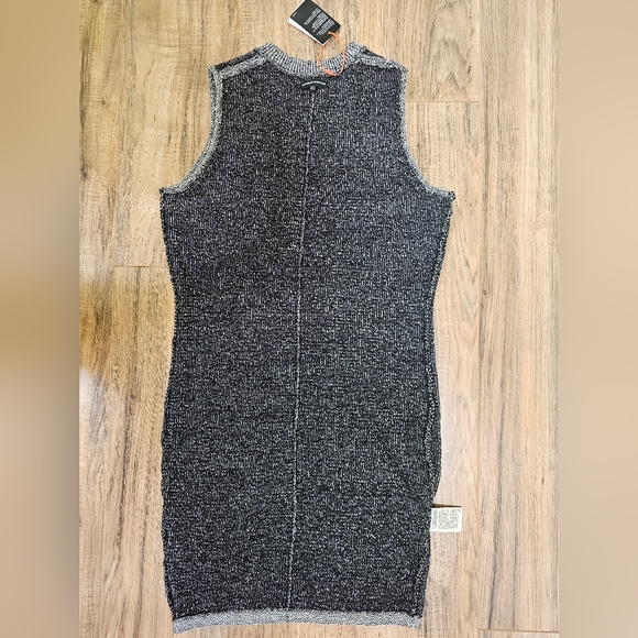 New Superdry Metallic Knit Mini Dress in GUNMETAL METALLIC - Picture 11 of 15